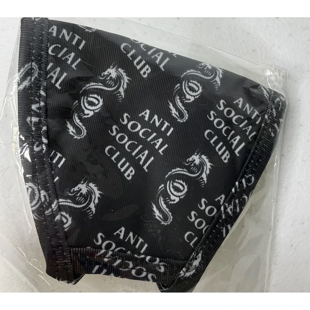 Anti‎ Social Social Club Face Mask Dragon Print 'Last Time' 100% Authentic FW20